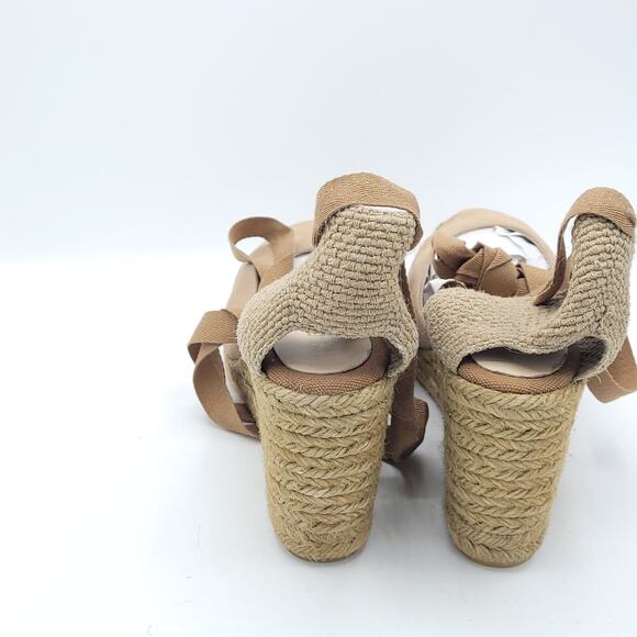 ALDO espadrille wedge tan biege women's size 10 - Picture 6 of 9